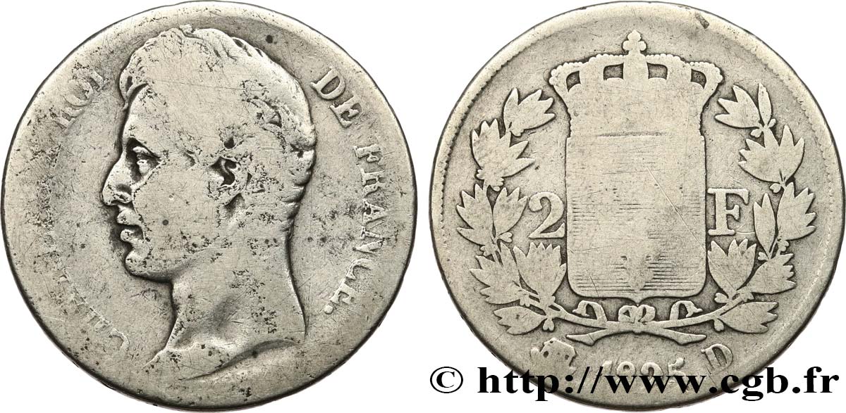 2 francs Charles X 1825 Lyon F.258/4 B 