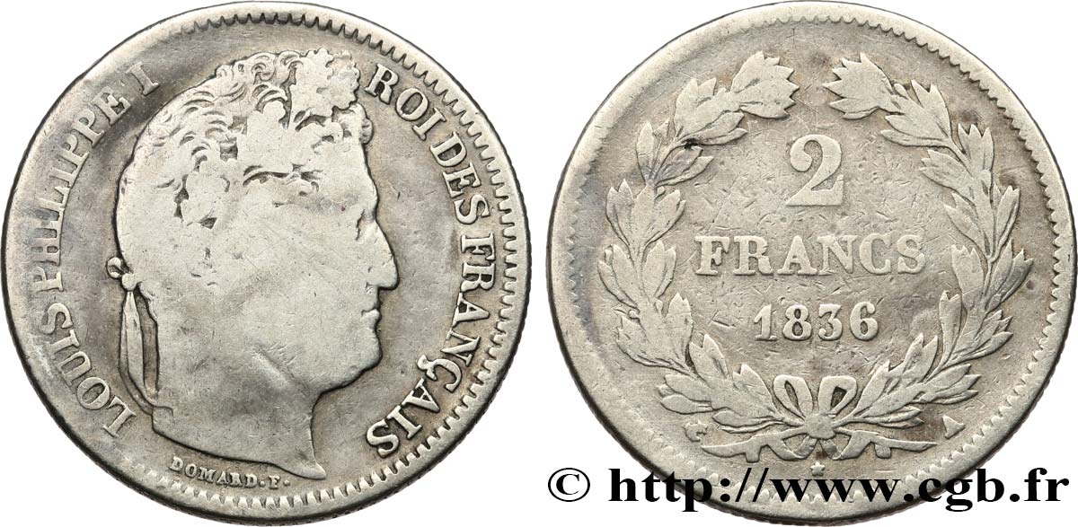 2 francs Louis-Philippe 1836 Paris F.260/51 VG 