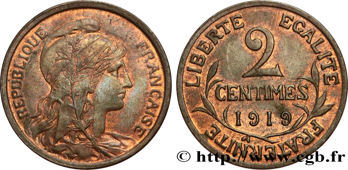2 centimes Daniel-Dupuis 1919 Paris F.110/19 TTB+ 