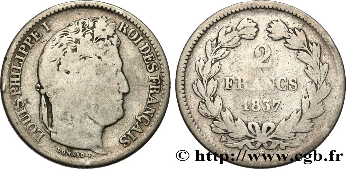 2 francs Louis-Philippe 1837 Lille F.260/64 SGE 