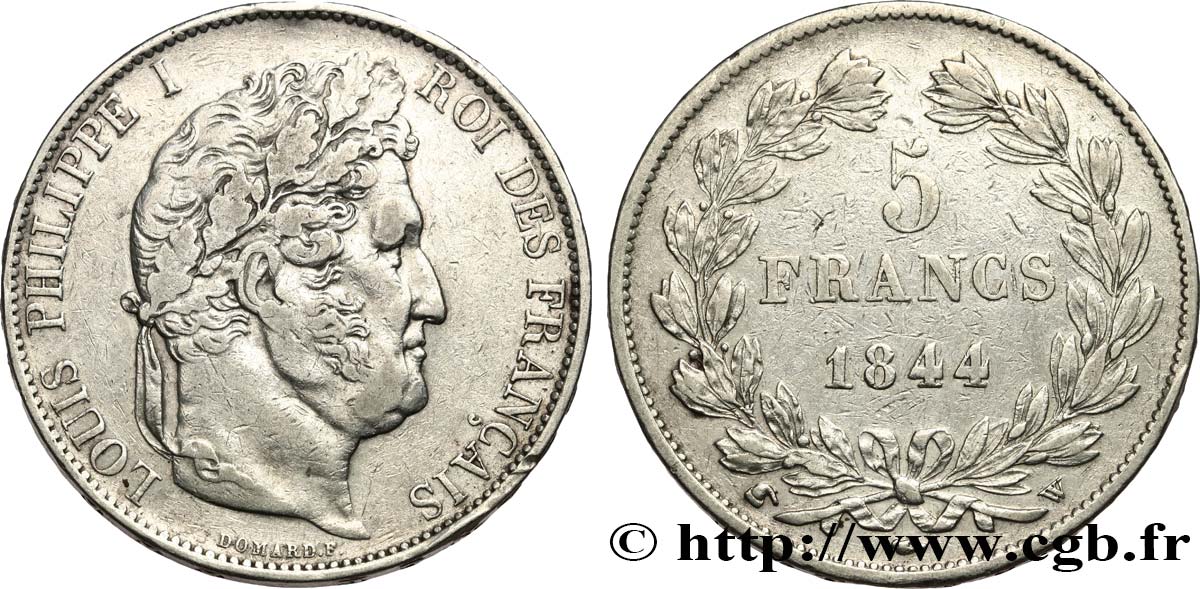 5 francs IIIe type Domard 1844 Lille F.325/5 fSS 