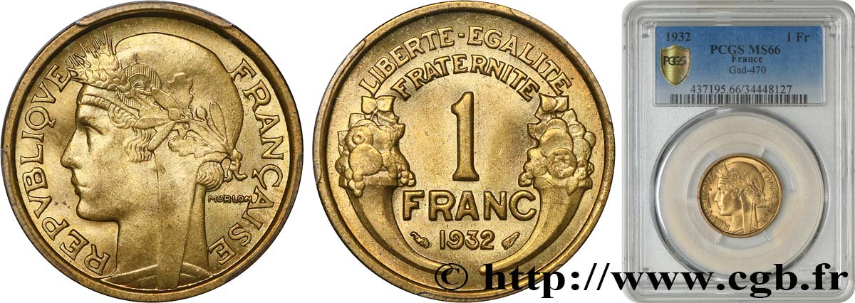 1 franc Morlon 1932 Paris F.219/3 FDC66 PCGS
