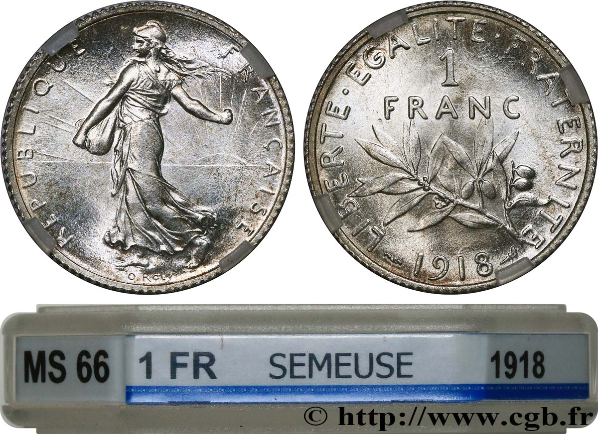 1 franc Semeuse 1918 Paris F.217/24 MS66 GENI