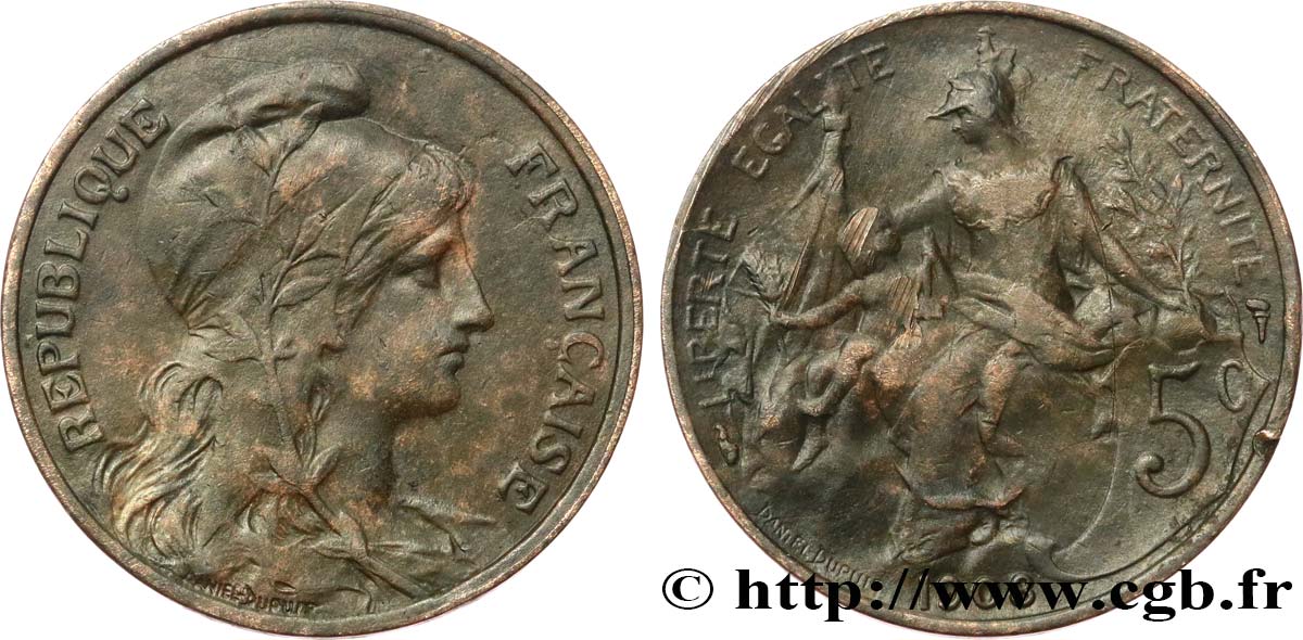 5 centimes Daniel-Dupuis 1908  F.119/19 S 