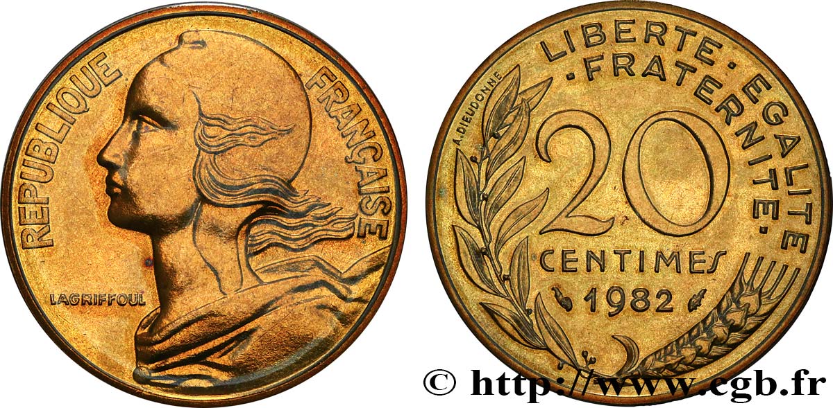 20 centimes Marianne 1982 Pessac F.156/22 MS 