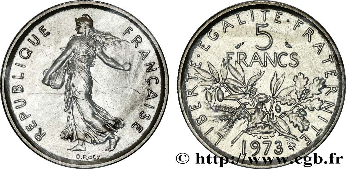 5 francs Semeuse, nickel 1973 Pessac F.341/5 FDC 