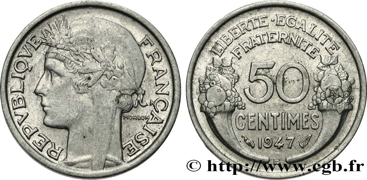 50 centimes Morlon, légère 1947 Beaumont-le-Roger F.194/11 TTB50 
