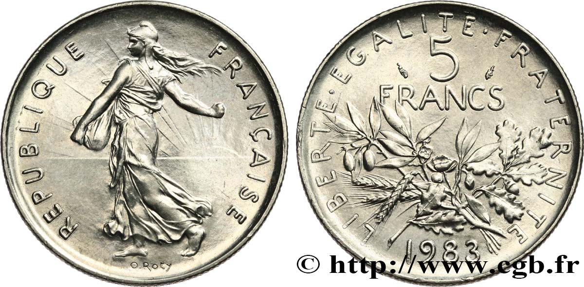 5 francs Semeuse, nickel 1983 Pessac F.341/15 fST63 