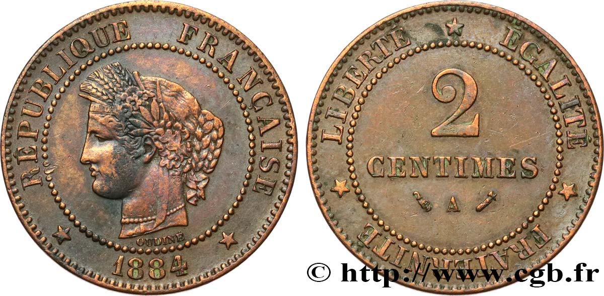 2 centimes Cérès 1884 Paris F.109/9 q.BB 
