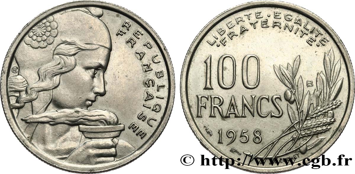 100 francs Cochet 1958 Beaumont-Le-Roger F.450/14 TTB+ 