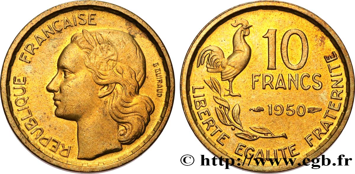 10 francs Guiraud 1950  F.363/2 SUP55 
