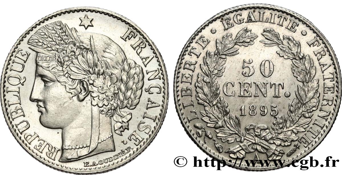 50 centimes Cérès, IIIe République 1895 Paris F.189/16 fST63 