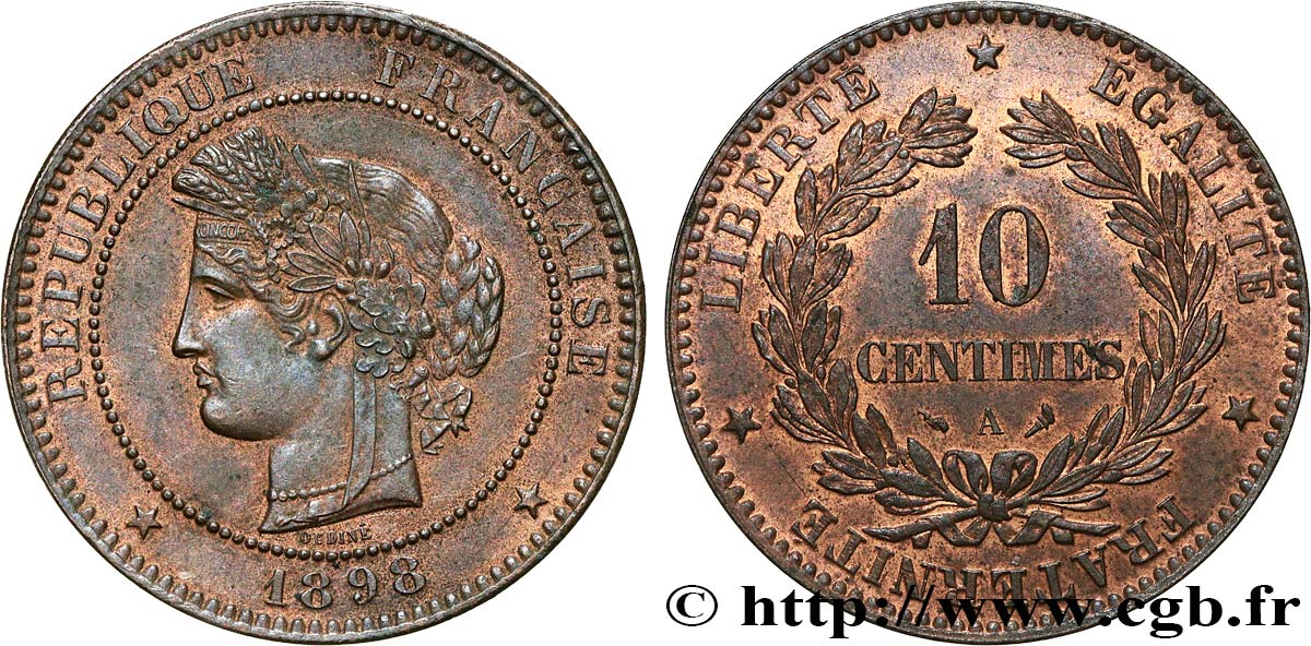 10 centimes Cérès 1898 Paris F.135/45 SPL55 