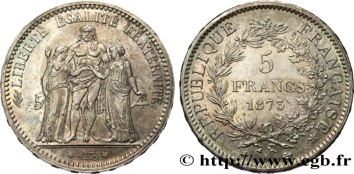 5 francs Hercule 1873 Paris F.334/9 EBC 