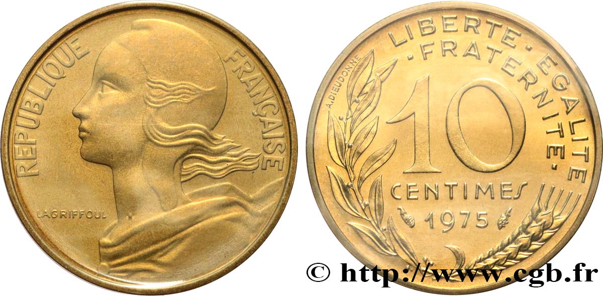 10 centimes Marianne 1975 Pessac F.144/15 MS 