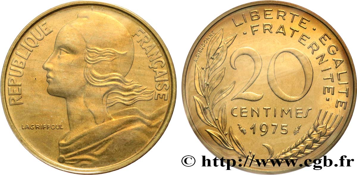 20 centimes Marianne 1975 Pessac F.156/15 ST 