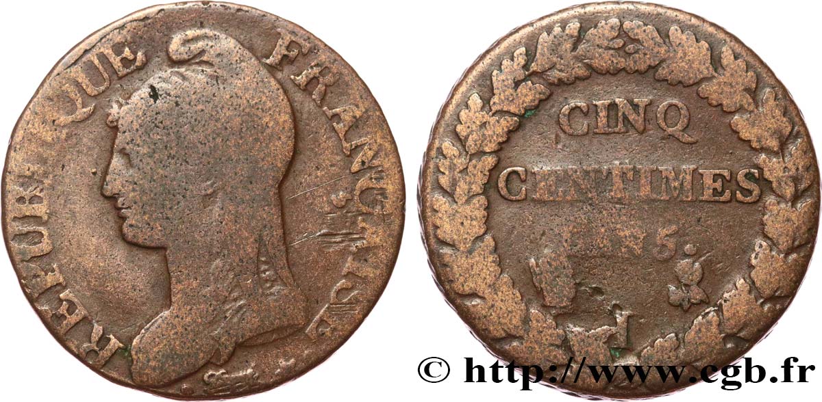 Cinq centimes Dupré, grand module 1797 Limoges F.115/23 BC15 