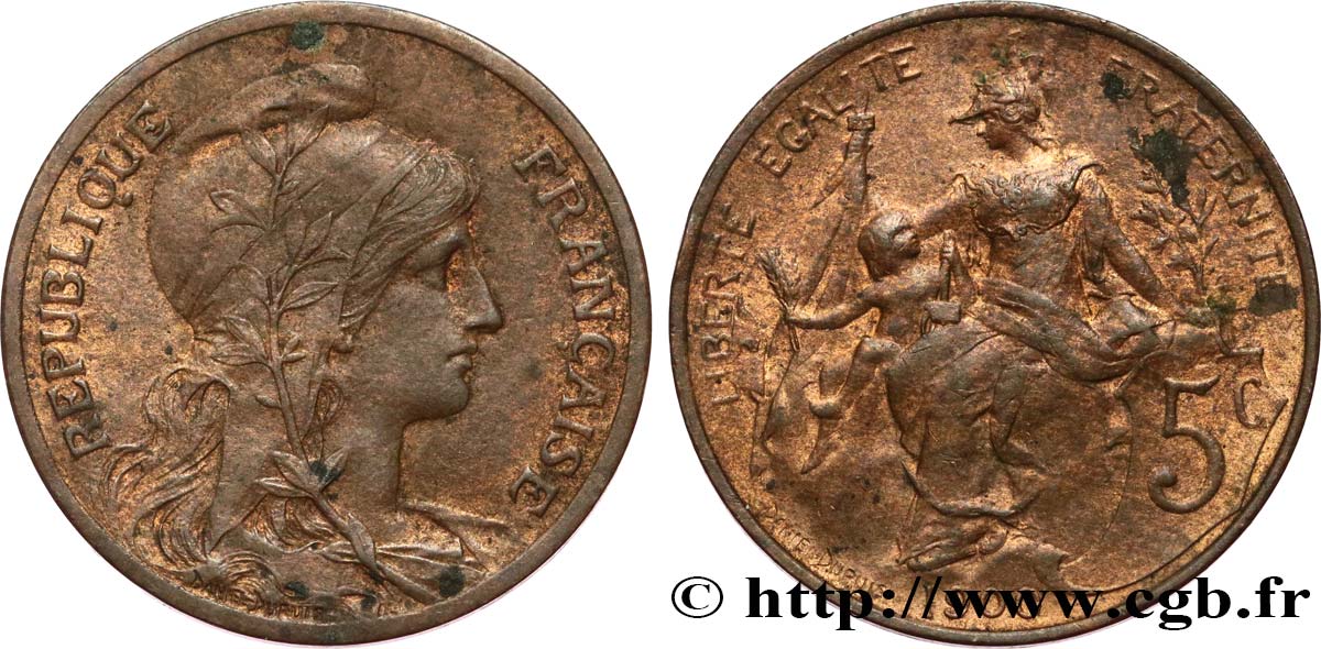 5 centimes Daniel-Dupuis 1900  F.119/9 fVZ 