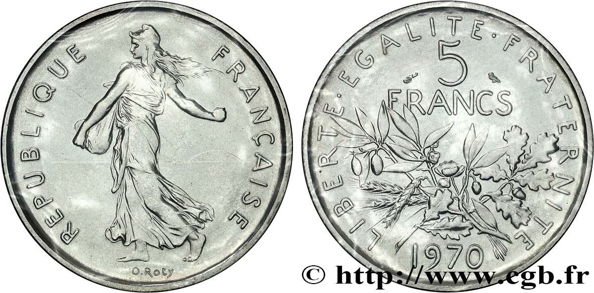 5 francs Semeuse, nickel 1970 Paris F.341/2 ST 