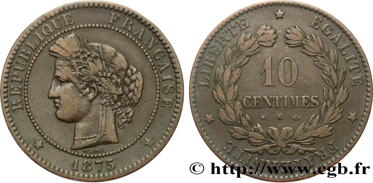 10 centimes Cérès 1875 Bordeaux F.135/15 S25 