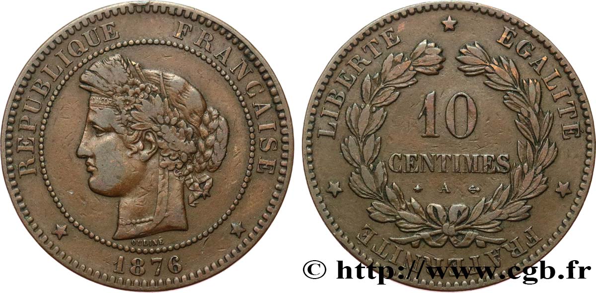 10 centimes Cérès 1876 Paris F.135/16 S35 