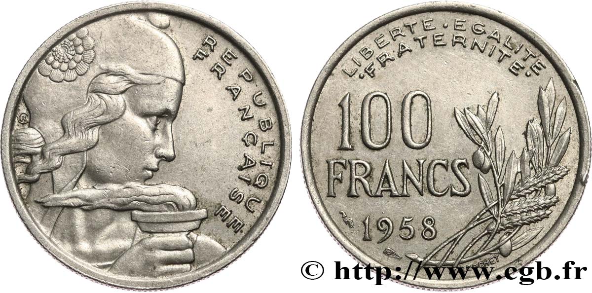 100 francs Cochet 1958  F.450/12 XF 