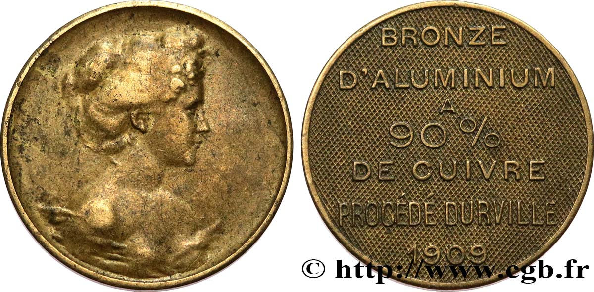 Essai Br-Al, module de 20 mm par Durville 1909  VG.4643  b SUP55 