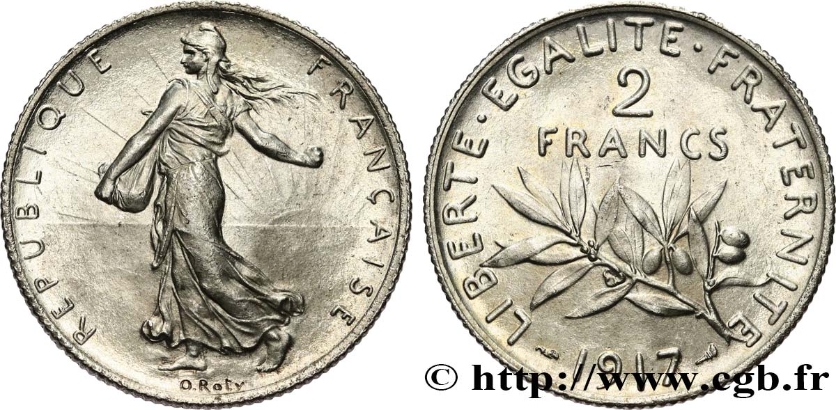 2 francs Semeuse 1917  F.266/19 fST 