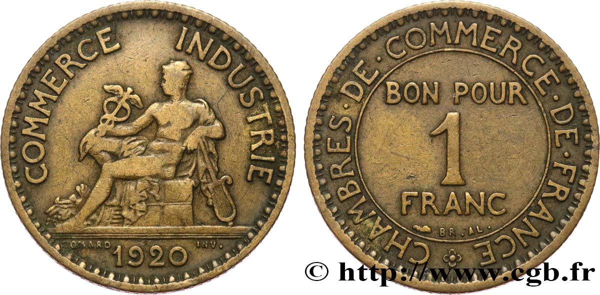 1 franc Chambres de Commerce 1920 Paris F.218/2 S25 