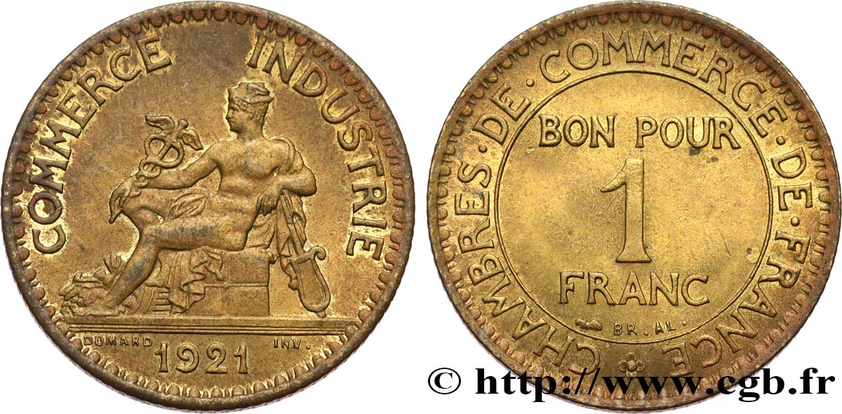 1 franc Chambres de Commerce 1921 Paris F.218/3 EBC55 