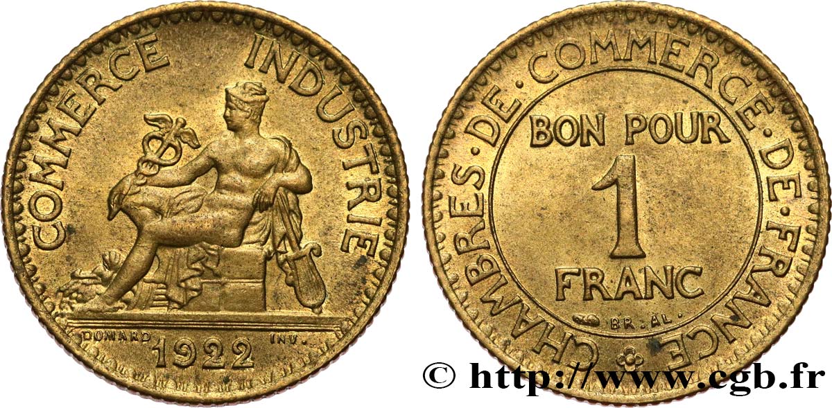 1 franc Chambres de Commerce 1922 Paris F.218/4 SUP60 