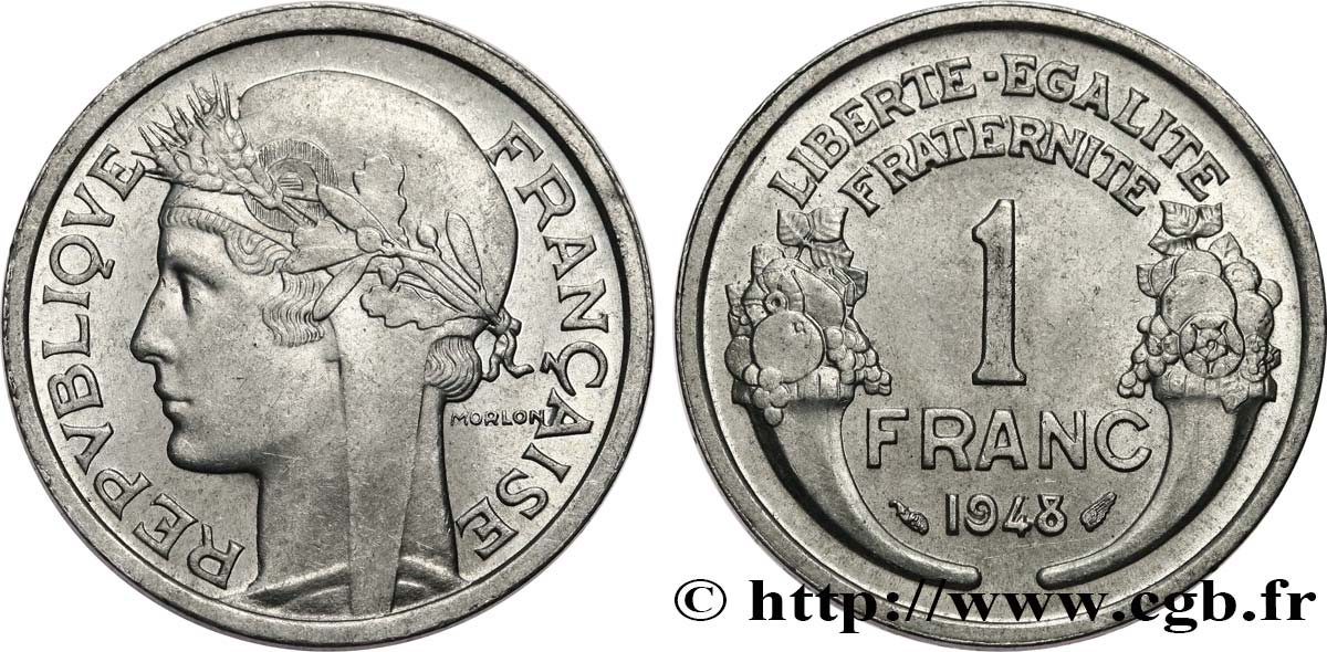 1 franc Morlon, légère 1948  F.221/13 SPL60 