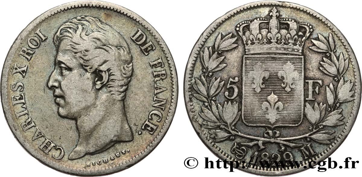 5 francs Charles X, 2e type 1829 Toulouse F.311/35 TB 