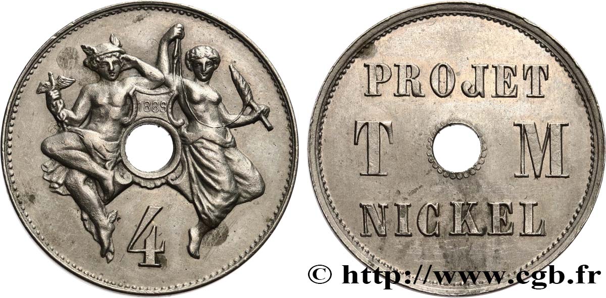 Essai de 4 centimes Michelin en nickel 1889  GEM.259 3 SUP 