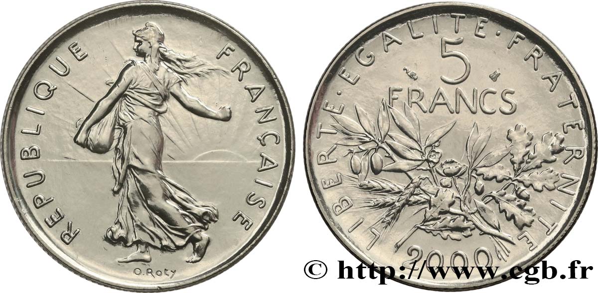 5 francs Semeuse, nickel 2000 Pessac F.341/36 MS 