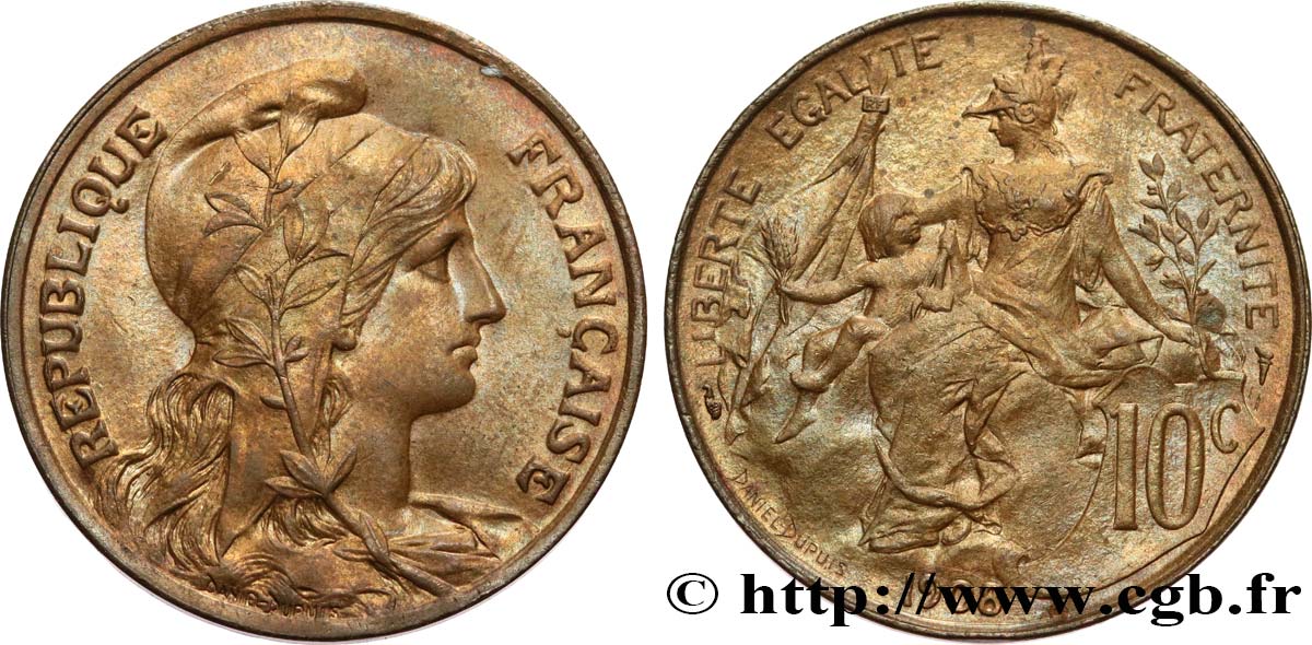 10 centimes Daniel-Dupuis 1908  F.136/17 EBC60 