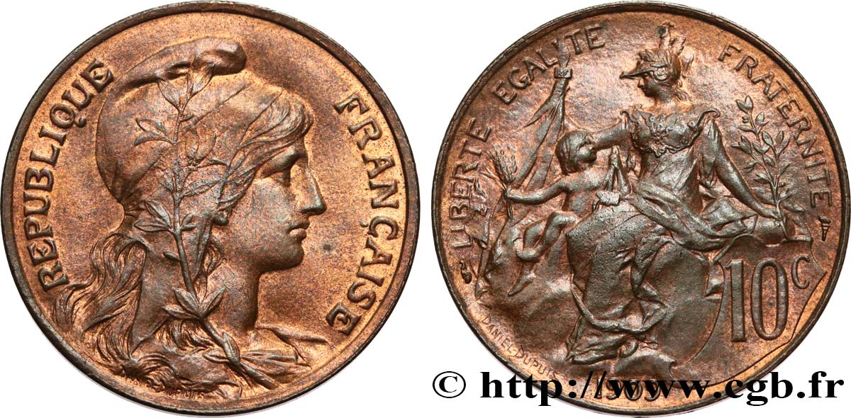 10 centimes Daniel-Dupuis 1909  F.136/18 VZ+ 