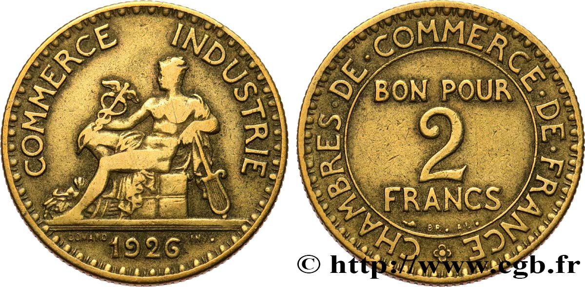 2 francs Chambres de Commerce 1926  F.267/8 MB 