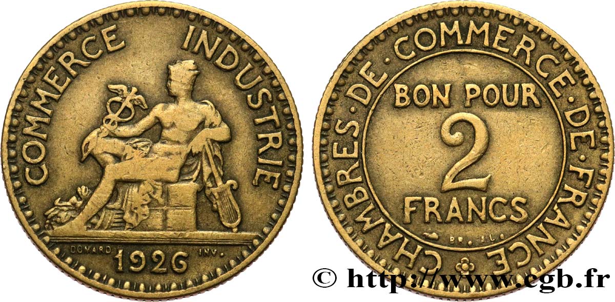 2 francs Chambres de Commerce 1926  F.267/8 BC25 