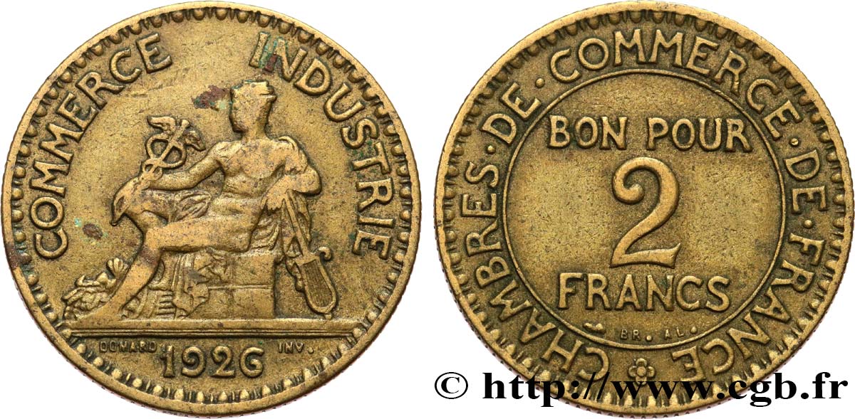 2 francs Chambres de Commerce 1926  F.267/8 S25 