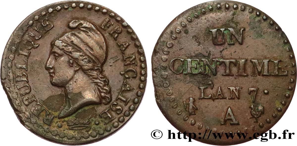 Un centime Dupré, grand 7 1799 Paris F.100/16 BC+ 