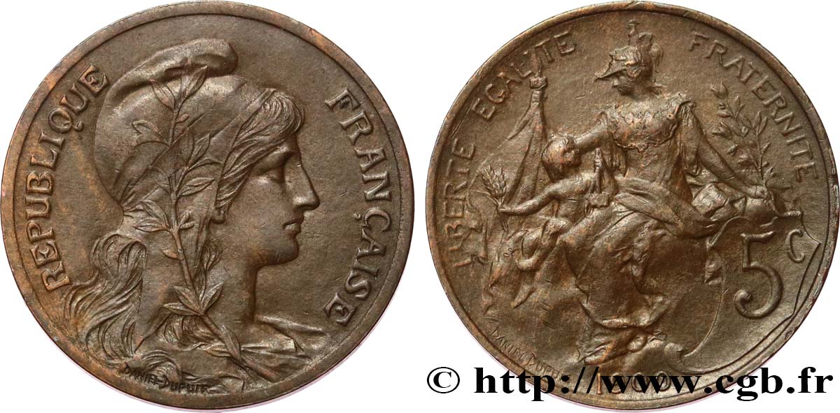 5 centimes Daniel-Dupuis 1900  F.119/9 TTB50 