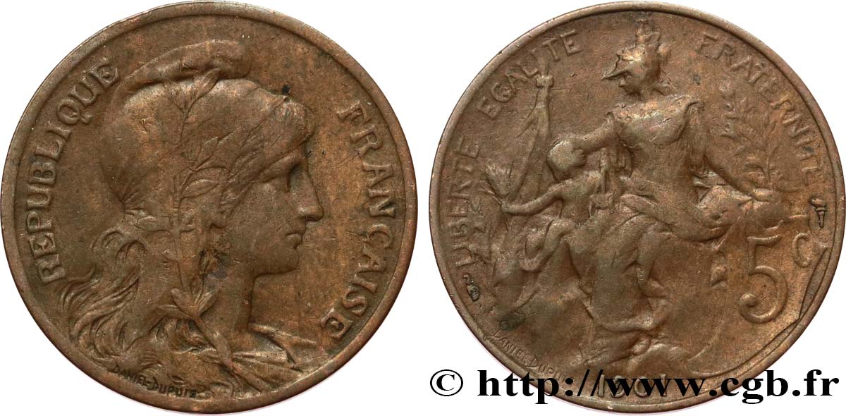 5 centimes Daniel-Dupuis 1901  F.119/11 MB20 