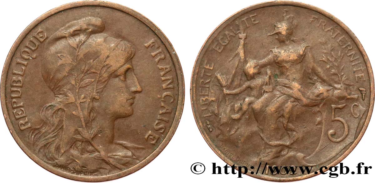 5 centimes Daniel-Dupuis 1902  F.119/12 TB30 