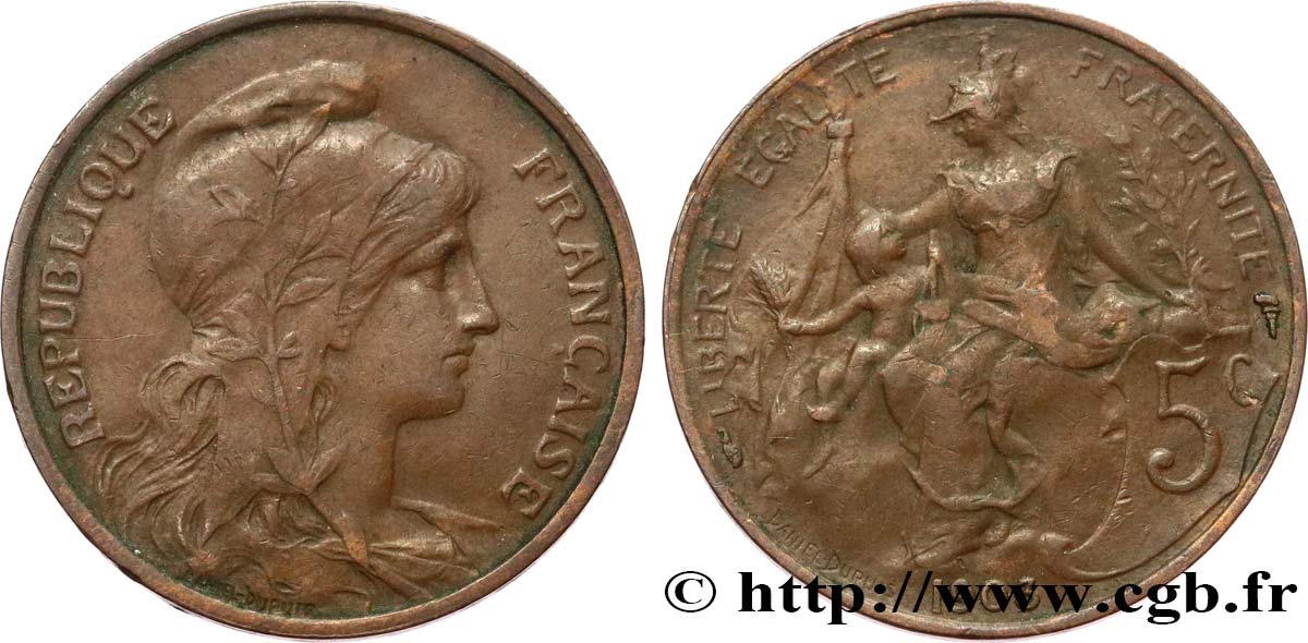 5 centimes Daniel-Dupuis 1903  F.119/13 TB35 