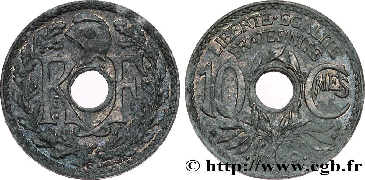 Essai de 10 centimes Lindauer en zinc 1939 Paris VG.5520  MBC+ 