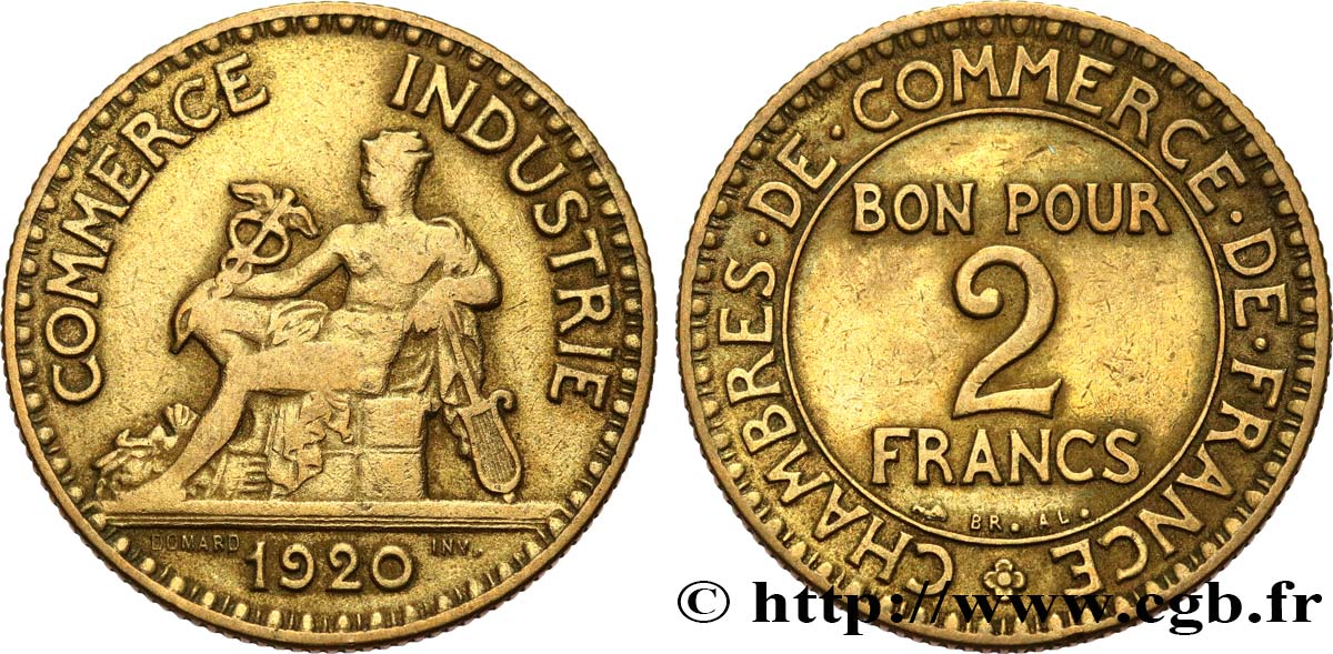 2 francs Chambres de Commerce 1920  F.267/2 VF 