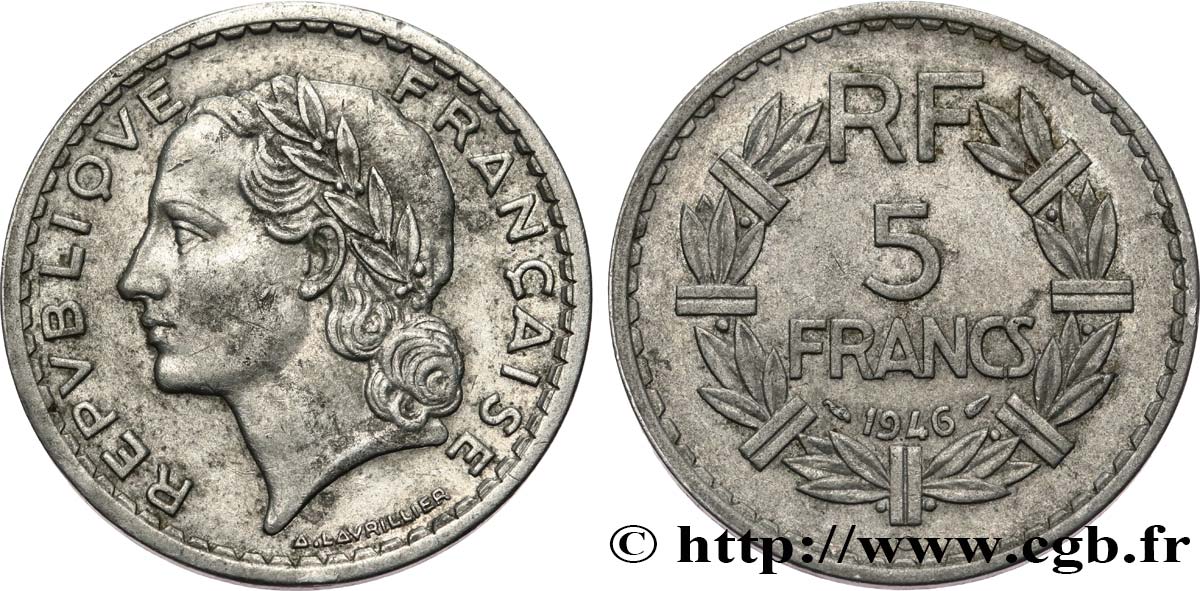 5 francs Lavrillier en aluminium 1946 Castelsarrasin F.339/8 TB35 