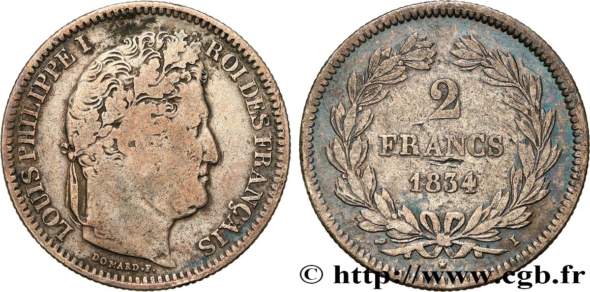 2 francs Louis-Philippe 1834 Limoges F.260/34 VF 