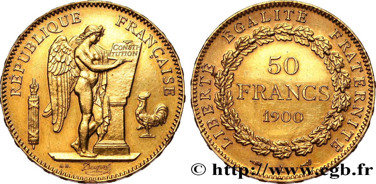 50 francs or 1900 Paris F.549/5 AU 